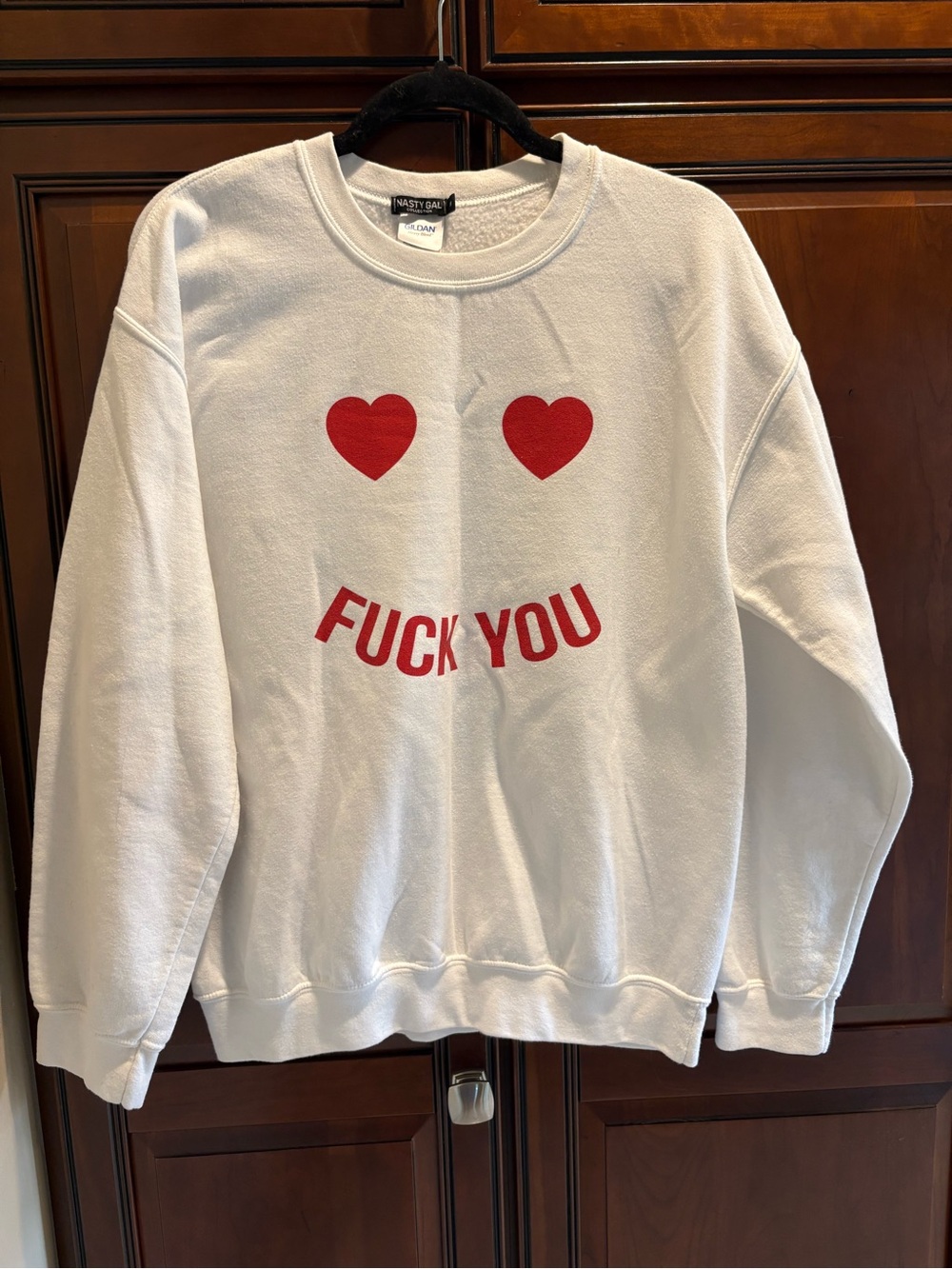 Nasty Gal White Sweatshirt - M